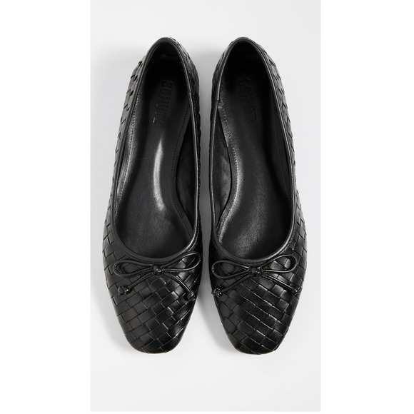 SCHUTZ New in Box Arissa Woven Ballet Square Toe Flat in Black // 6 - Picture 3 of 13